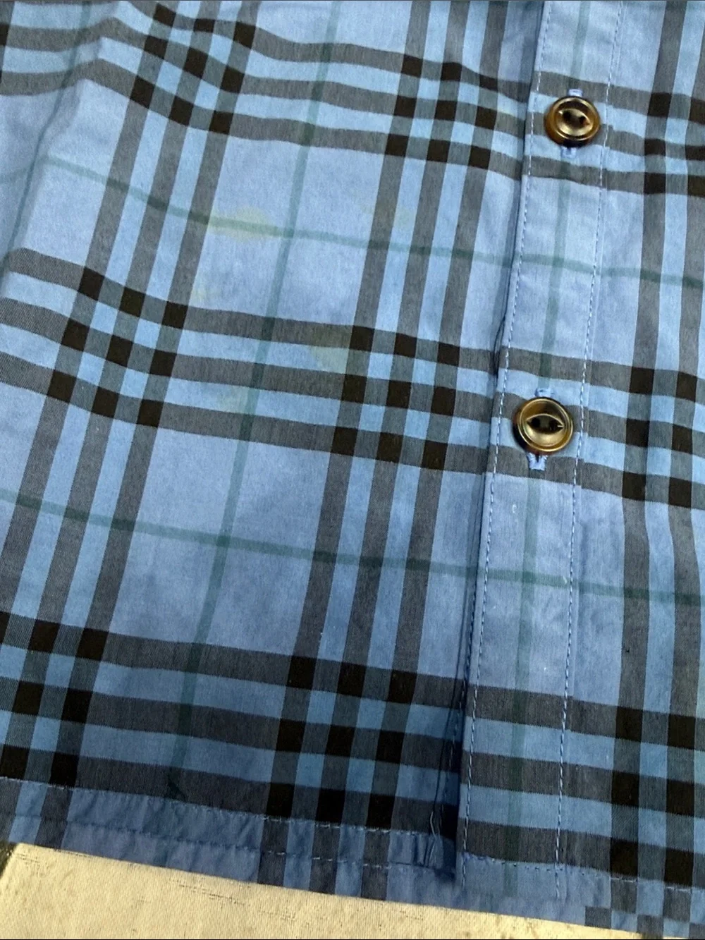 Burberry Boys Shirt Short Sleeve Size 4Y Striped Button Down